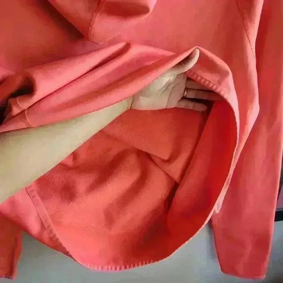 NIKE SWEATSHIRT HOODIE PULLOVER ORANGE "JUST DO IT" WOMEN'S SIZE M POCKET FRONT - Picture 7 of 9